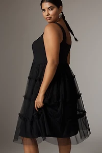 Adrianna Papell Sleeveless Tulle Midi Dress