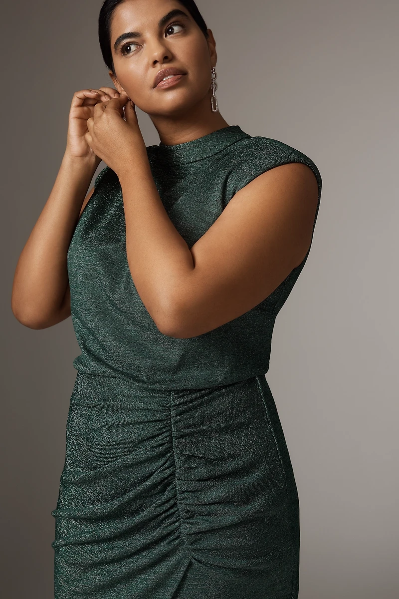 Adrianna Papell Sleeveless Knit Ruched Mini Dress