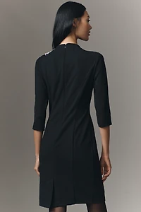 Adrianna Papell Petite 3D Floral Half-Sleeve Dress