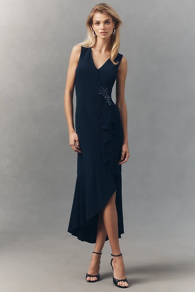 Adrianna Papell Petite Sleeveless V-Neck Midi Dress