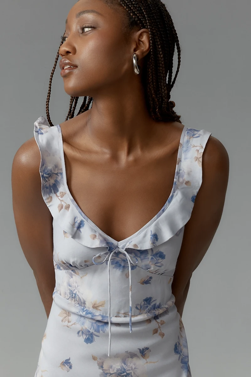 Faithfull Ruffle-Neck Midi Dress