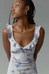 Faithfull Ruffle-Neck Midi Dress