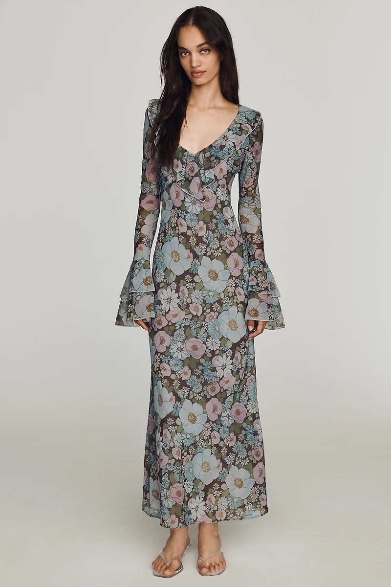 Sister New York Dhellona Long Sleeve Maxi Dress