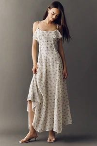CUBIC Ruffle Scoop-Neck Maxi Dress