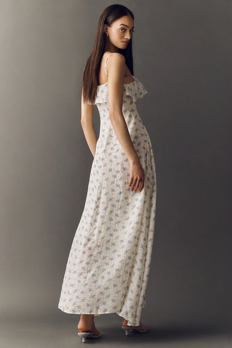 CUBIC Ruffle Scoop-Neck Maxi Dress
