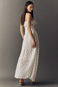 CUBIC Ruffle Scoop-Neck Maxi Dress