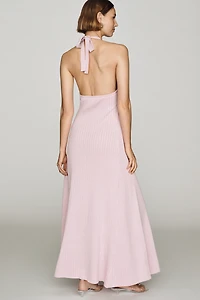 Elevator Disco Halter Midi Dress