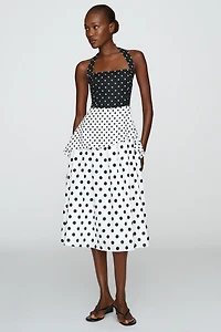Elevator Disco Marilyn 100% Cotton Halter Midi Dress