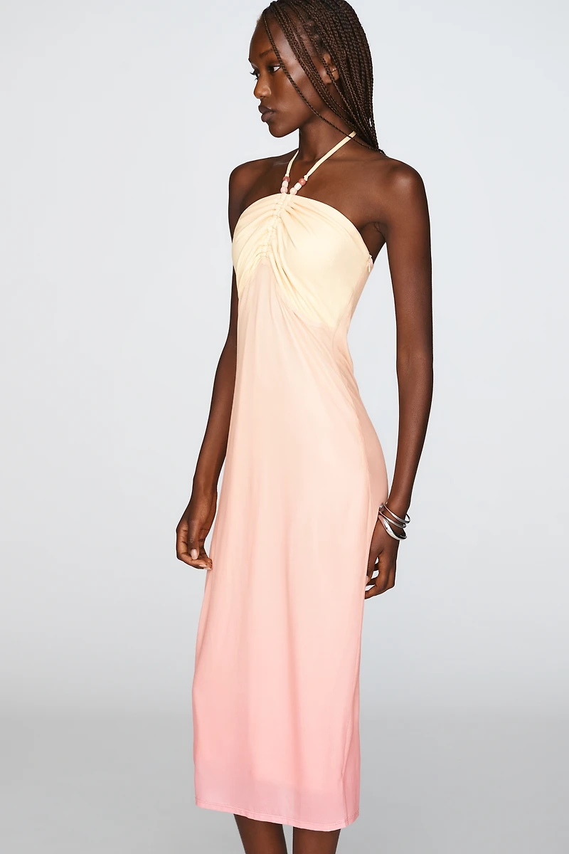 Elevator Disco Star Night Halter Midi Dress