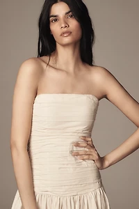 Carolina K Malla Strapless Drop-Waist Midi Dress