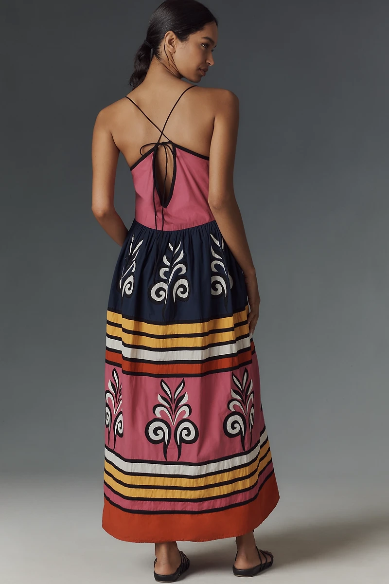 Carolina K Antonella Sleeveless V-Neck Midi Dress