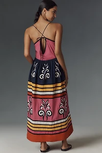 Carolina K Antonella Sleeveless V-Neck Midi Dress