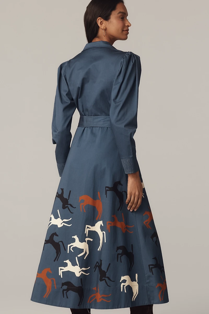 Caroline K Anais Long Sleeve V-Neck Dress