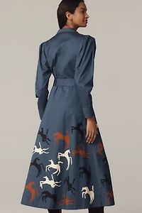 Caroline K Anais Long Sleeve V-Neck Dress