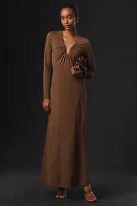 Dolan Left Coast Long-Sleeve Plunge Knit Maxi Dress