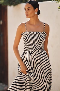 Nation Los Angeles Sibelle Smocked Midi Dress