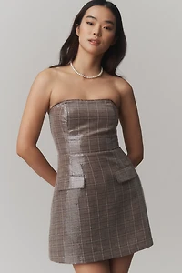 Line & Dot Checkmate Strapless Sequin Mini Dress
