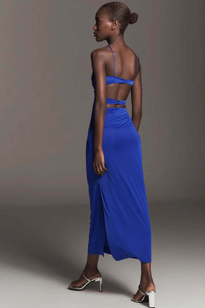 Sunday Brooklyn Twist-Front Fitted Midi Dress