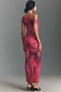 AFRM Off-The-Shoulder Ruched Maxi Dress