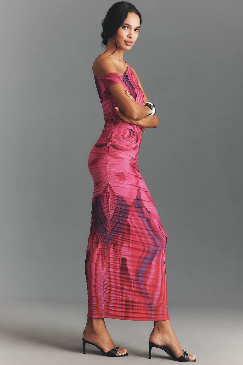 AFRM Off-The-Shoulder Ruched Maxi Dress