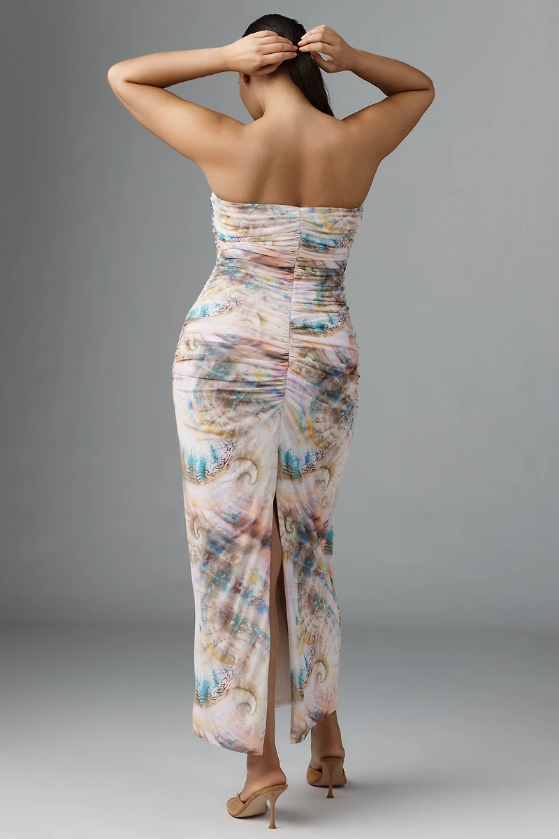 AFRM Strapless Mesh Midi Dress