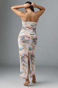 AFRM Strapless Mesh Midi Dress