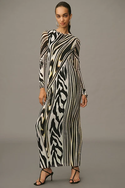 AFRM Didi Long-Sleeve Mesh Maxi Dress