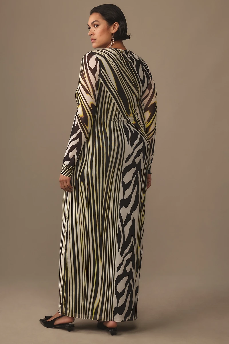 AFRM Didi Long-Sleeve Mesh Maxi Dress