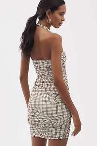 AFRM Bonnie Square-Neck Halter Mini Dress