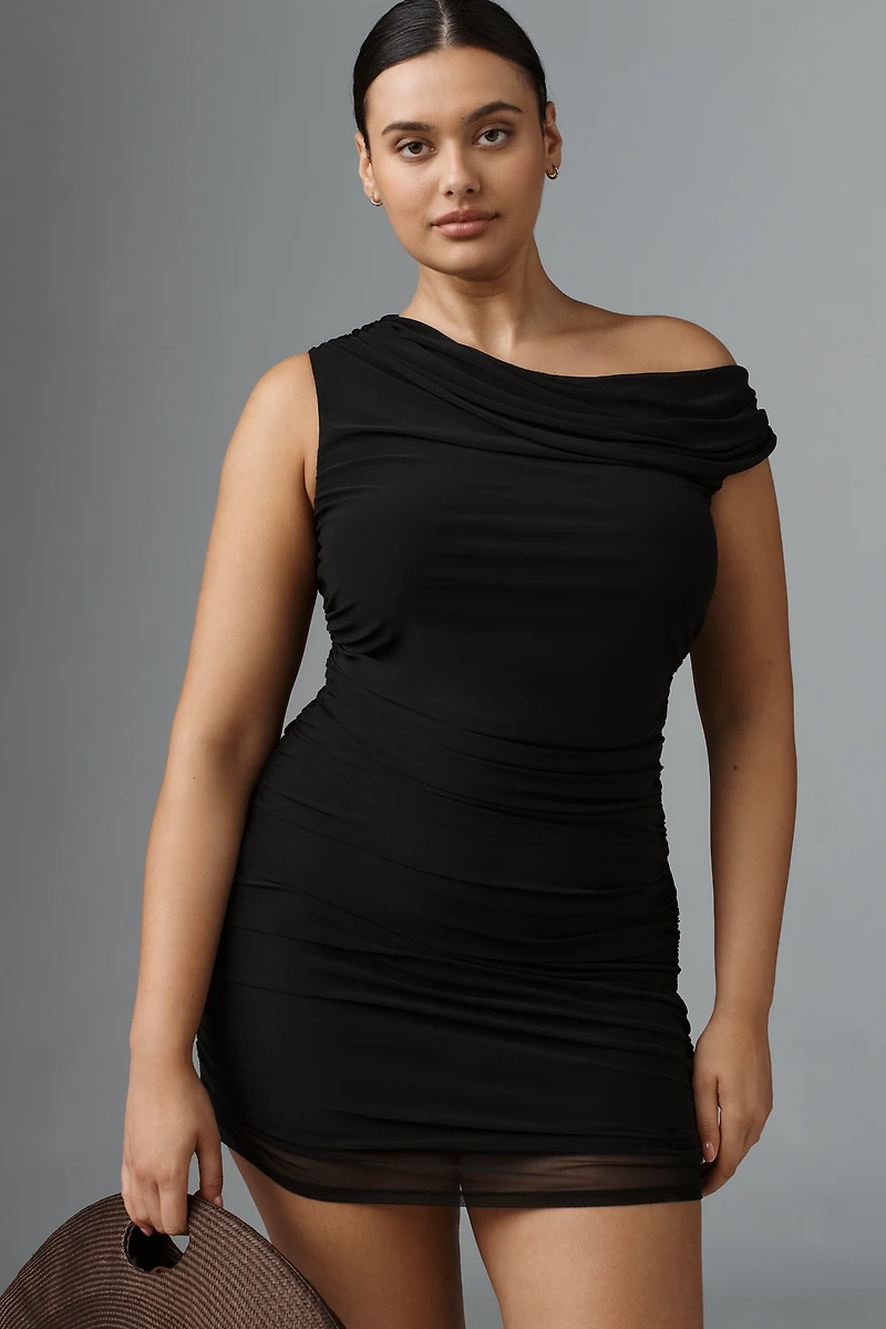 AFRM Chaska Plus Off-Shoulder Mesh Mini Dress