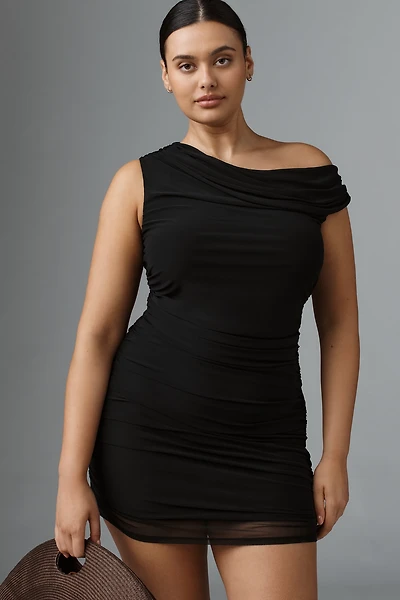 AFRM Chaska Plus Off-Shoulder Mesh Mini Dress