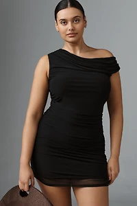 AFRM Chaska Plus Off-Shoulder Mesh Mini Dress