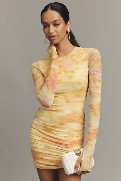 AFRM Long-Sleeve Mesh Mini Dress