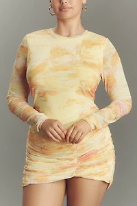AFRM Long-Sleeve Mesh Mini Dress