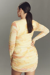 AFRM Long-Sleeve Mesh Mini Dress