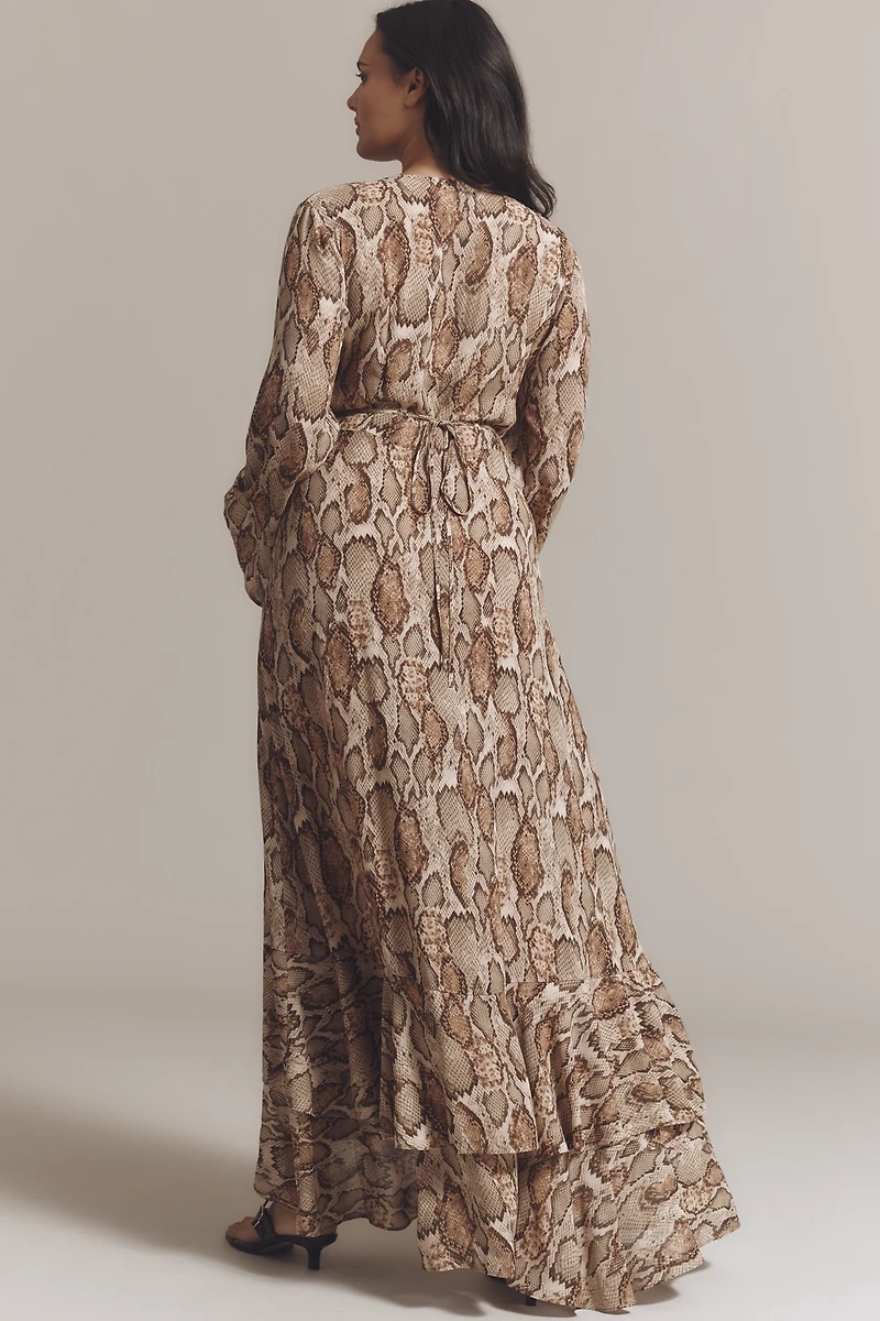AFRM Plus Long-Sleeve Wrap Maxi Dress