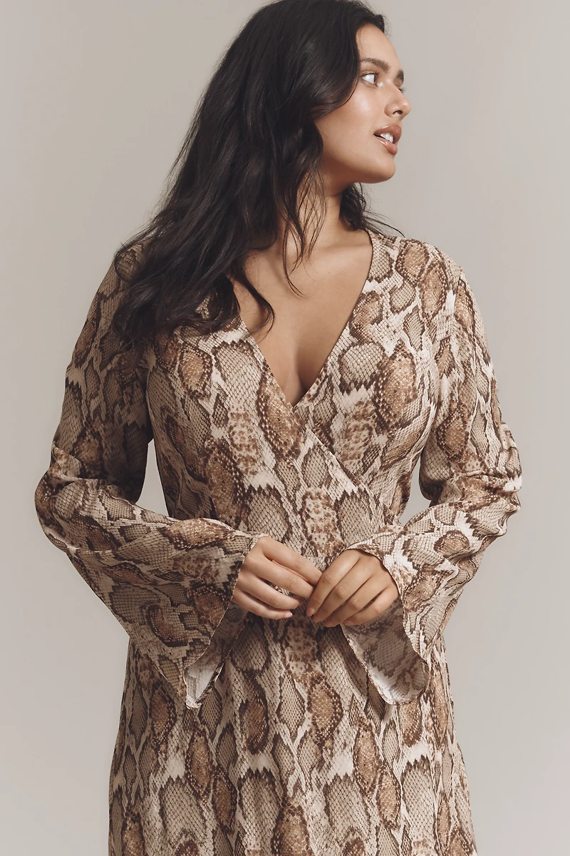 AFRM Plus Long-Sleeve Wrap Maxi Dress