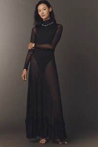 AFRM Kira Mock-Neck Long-Sleeve Maxi Dress