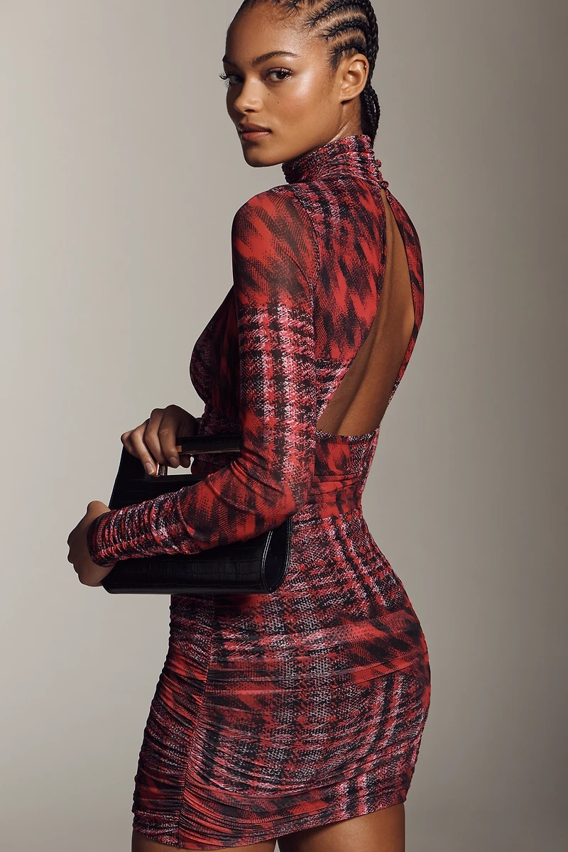 AFRM Mock-Neck Cutout Mini Dress