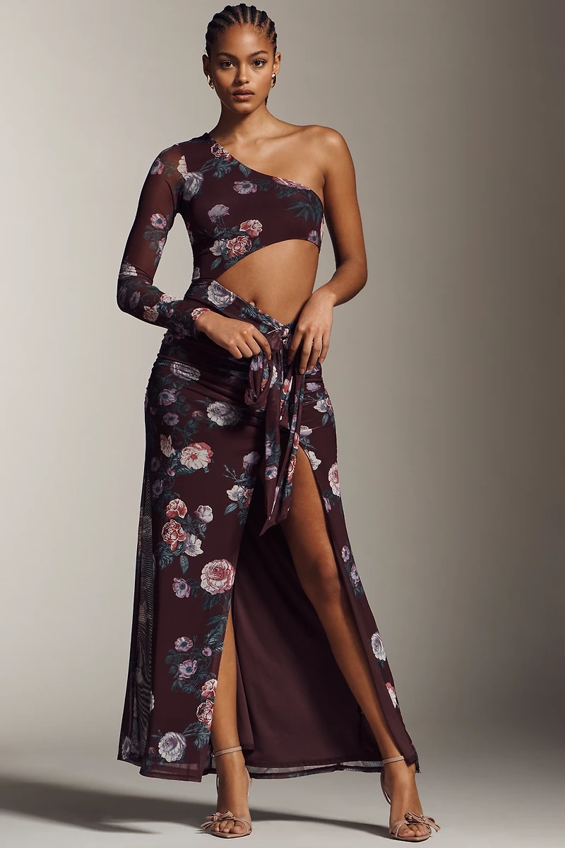AFRM Shai One-Shoulder Cutout Maxi Dress