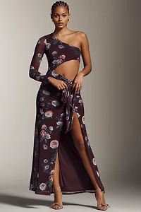 AFRM Shai One-Shoulder Cutout Maxi Dress