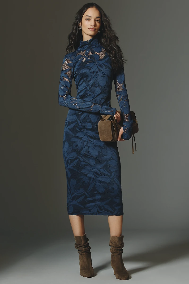 AFRM Shailene Long-Sleeve Mock-Neck Maxi Dress