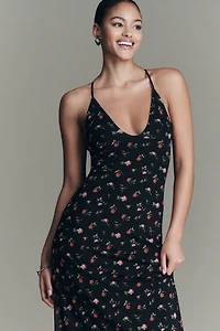 AFRM Romy Scoop-Neck Mesh Midi Dress