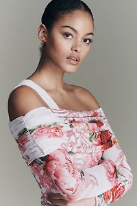 AFRM Tina Off-Shoulder Mesh Maxi Dress