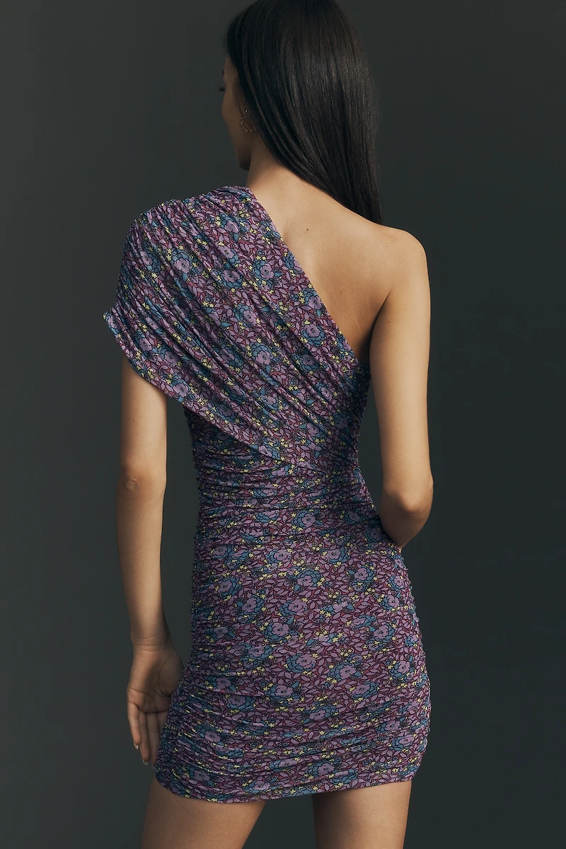 AFRM Niki One-Shoulder Mesh Mini Dress