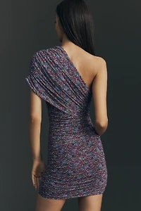 AFRM Niki One-Shoulder Mesh Mini Dress