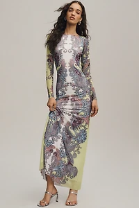 AFRM Boat-Neck Long-Sleeve Maxi Dress