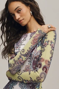 AFRM Boat-Neck Long-Sleeve Maxi Dress