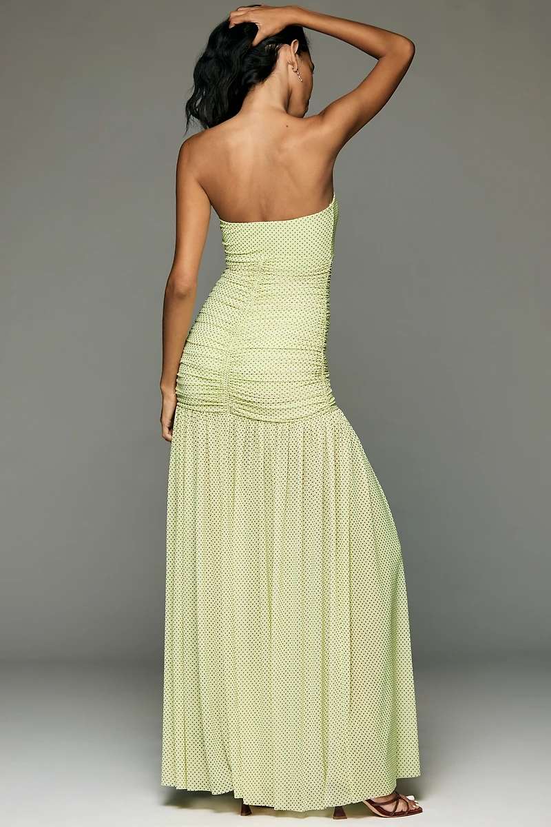 AFRM Denise Strapless Mesh Maxi Dress