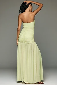 AFRM Denise Strapless Mesh Maxi Dress